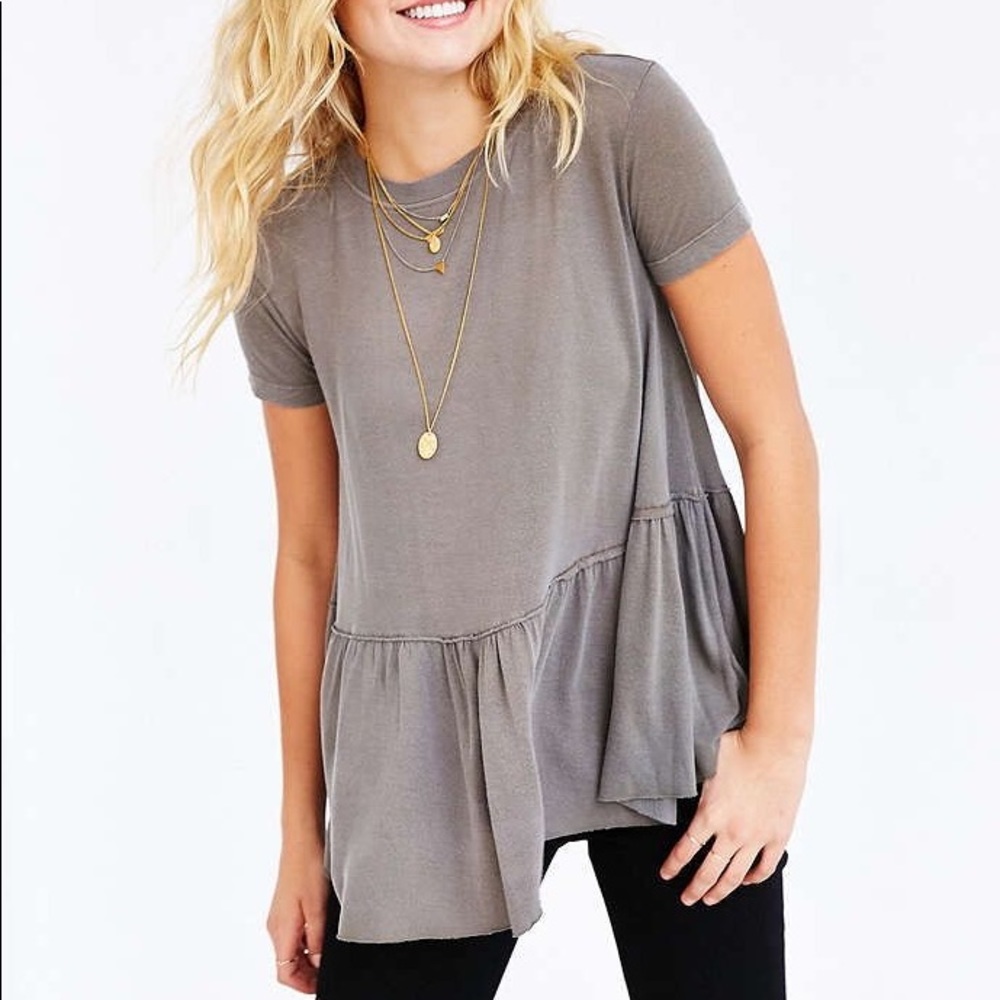 Urban Outfitters Olive Cotton Babydoll Tee